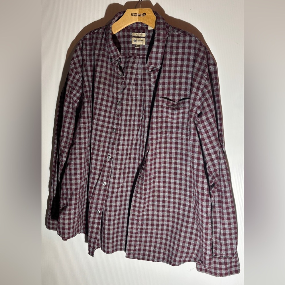 Haggar maroon, and gray Lightweight Shirt Jacket